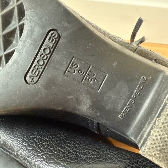 AEROSOLES ACROBATIC HEEL REST ANKLE BOOTS BLACK HEEL BOOTIES SIZE 9 - Picture 9 of 10